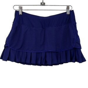 Athleta Skort Womens SP Purple Black Tonal Stripes Good Match Skirt Golf Tennis